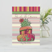 Cactus Bruidstaart Kaart (Staand voorkant)