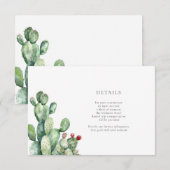 Cactus bruiloft details informatiekaartje (Voorkant / Achterkant)