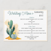 Cactus Bruiloft Flat Menu (Voorkant)