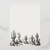 Cactus Bruiloft Folie Uitnodiging (Achterkant)