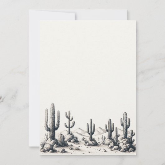 Cactus Bruiloft in de Losse Lucht Kaart (Achterkant)