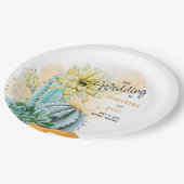 Cactus Bruiloft Papieren Bordje (Gekanteld)