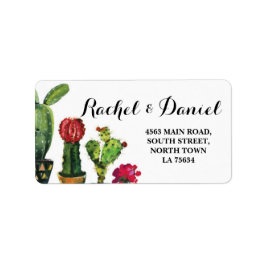 Cactus Bruiloft Retouradres Label Mexicaanse Fiest