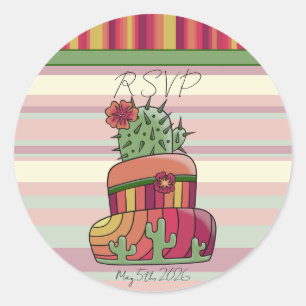 Cactus Bruiloft "RSVP" Sticker