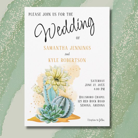 Cactus bruiloft uitnodiging