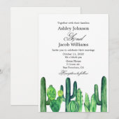 Cactus bruiloft uitnodiging. Sappige moderne uitno Kaart (Voorkant / Achterkant)