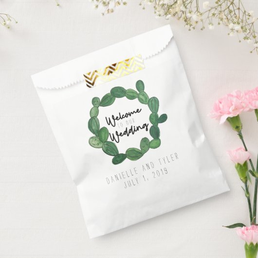 Cactus Bruiloft: Welkom Bedankzakje (Gezegeld)