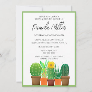 Cactus Bruilofts Uitnodiging