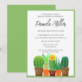 Cactus Bruilofts Uitnodiging (Voorkant / Achterkant)