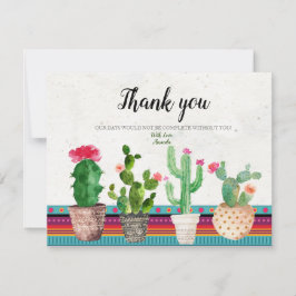 Cactus Bruiloftsdouche Dank kaart