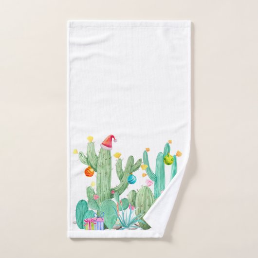 Cactus Cacti Desert Kerstmis Badhanddoeken Bad Handdoek (Handdoek)