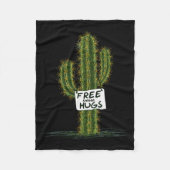 Cactus Cacti Funny Art Humor Sweet Hugs Fleece Deken (Voorkant)