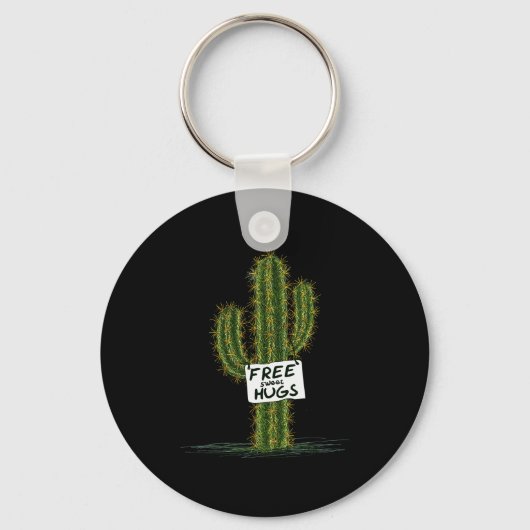 Cactus Cacti Funny Art Humor Sweet Hugs  Sleutelhanger (Voorkant)
