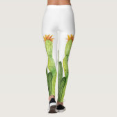 Cactus Cacti Green Waterverf Natuur Botanisch Leggings (Achterkant)