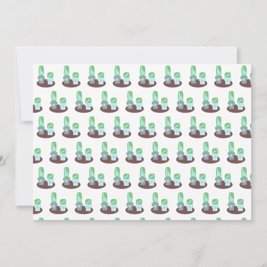 Cactus Cacti Greenery Housewarming Party Kaart (Achterkant)