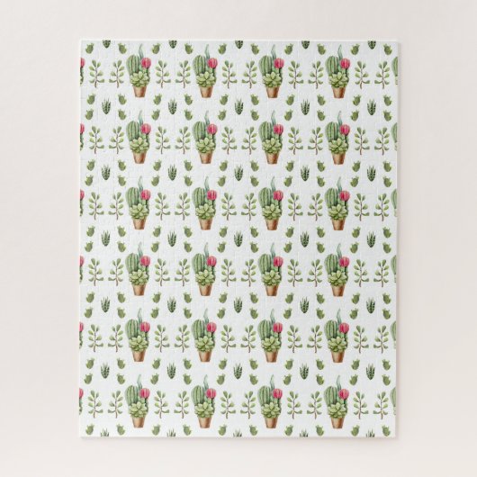 Cactus Cacti Succulenten Patroon | Legpuzzel (Verticaal)