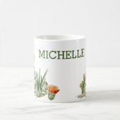 Cactus Cacti Waterverf Southwest Desert Monogram Koffiemok (Center)