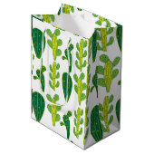 Cactus Cactussen Succulenten Patroon Medium Cadeauzakje (Voorkant Gekanteld)