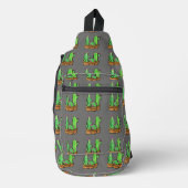 Cactus cactussen vetplanten patroon grijs sling bag (Voorkant)