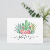 Cactus-cadeaubon waterverf (Staand voorkant)