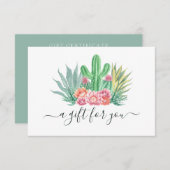 Cactus-cadeaubon waterverf (Voorkant / Achterkant)