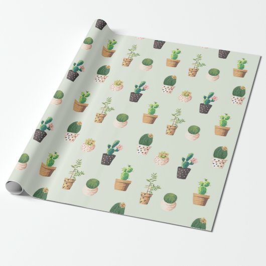 Cactus Cadeaupapier (Uitgerold)