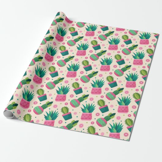 Cactus Cadeaupapier (Uitgerold)
