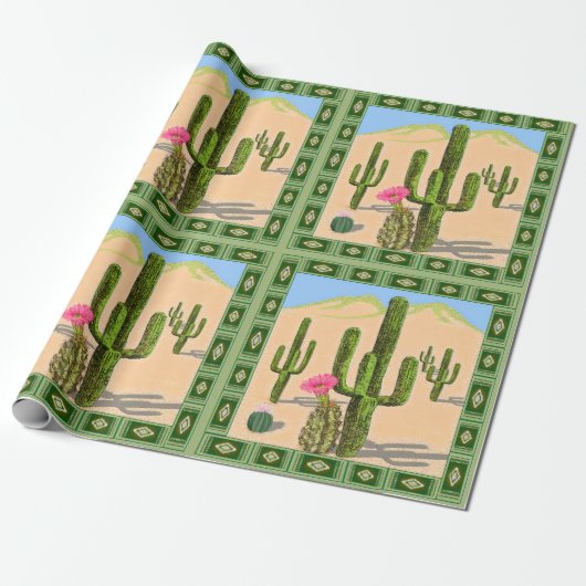 Cactus Cadeaupapier (Uitgerold)