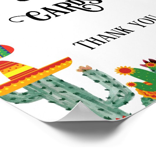 Cactus Cadeaus en Kaarten Vrijgezellenfeest Tafelt Poster (Hoek)