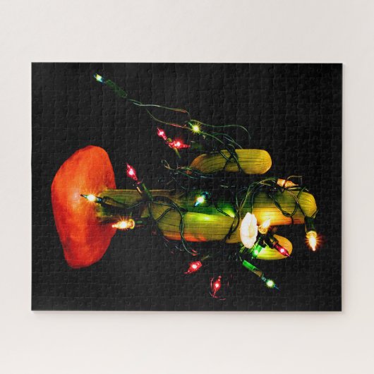 Cactus Candle In Christmas Lights Photograph Legpuzzel (Horizontaal)