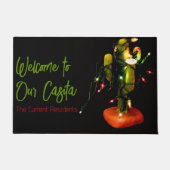 Cactus Candle Wrapped in Christmas Lights Deurmat (Voorkant)