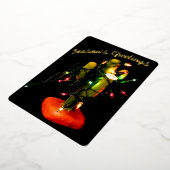 Cactus Candle Wrapped in Christmas Lights Folie Feestdagenkaart (Gedraaid)