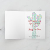 Cactus Candle Wrapped in Christmas Lights Kaart (Binnen)