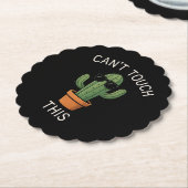 Cactus "Can't Touch This" Humor Design Kartonnen Onderzetters (Gekanteld)