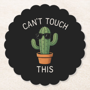 Cactus "Can't Touch This" Humor Design Kartonnen Onderzetters