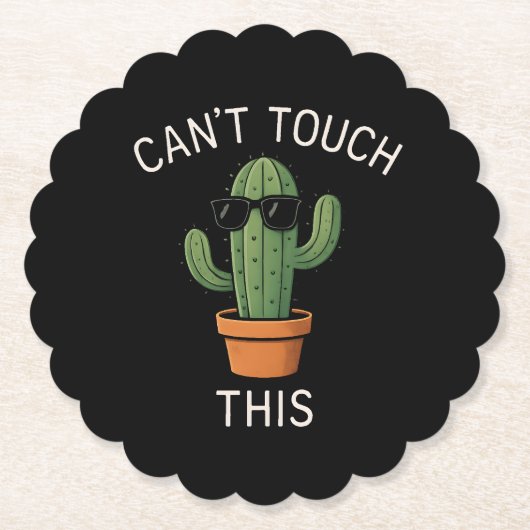 Cactus "Can't Touch This" Humor Design Kartonnen Onderzetters (Voorkant)