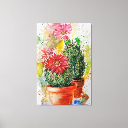 Cactus Canvas Print - Schilderij (Voorkant)
