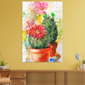 Cactus Canvas Print - Schilderij (Insitu (Woonkamer))