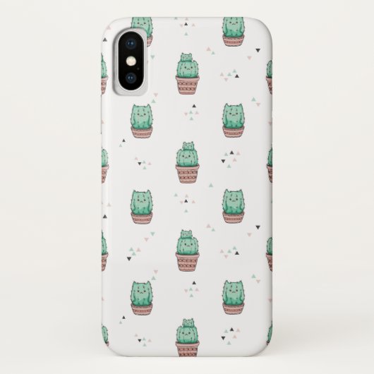 Cactus Cat iPhone X hoesje (Achterkant)