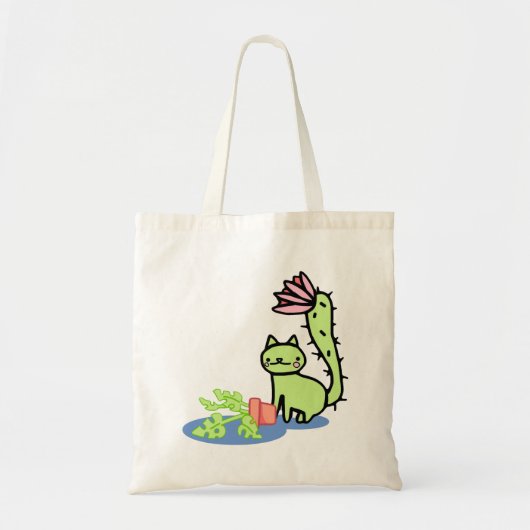 Cactus Cat Monstera Plant Canvas tas (Voorkant)