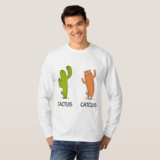 Cactus Catcus, Funny Cat Gift, Cactus & Cat Lover T-shirt (Voorkant volledig)