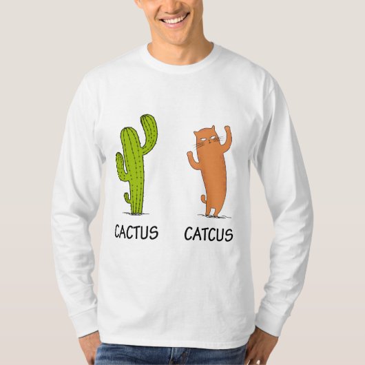 Cactus Catcus, Funny Cat Gift, Cactus & Cat Lover T-shirt (Voorkant)