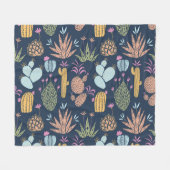 Cactus Charm: Kleurrijke  bloemen Fleece Deken (Voorkant (Horizontaal))