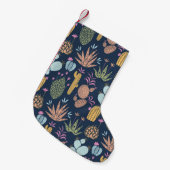 Cactus Charm: Kleurrijke  bloemen Kleine Kerstsok (Voorkant (Hangend))