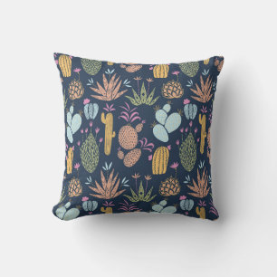 Cactus Charm: Kleurrijke  bloemen Kussen