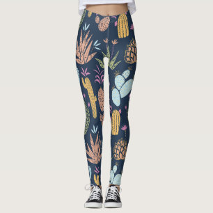 Cactus Charm: Kleurrijke bloemen Leggings