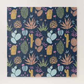 Cactus Charm: Kleurrijke bloemen Legpuzzel