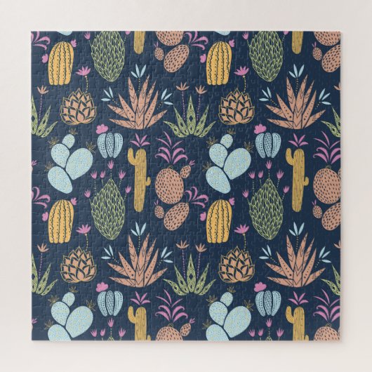 Cactus Charm: Kleurrijke  bloemen Legpuzzel (Verticaal)