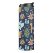 Cactus Charm: Kleurrijke  bloemen Thermosbeker (Gedraaid links)