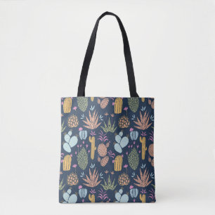 Cactus Charm: Kleurrijke  bloemen Tote Bag